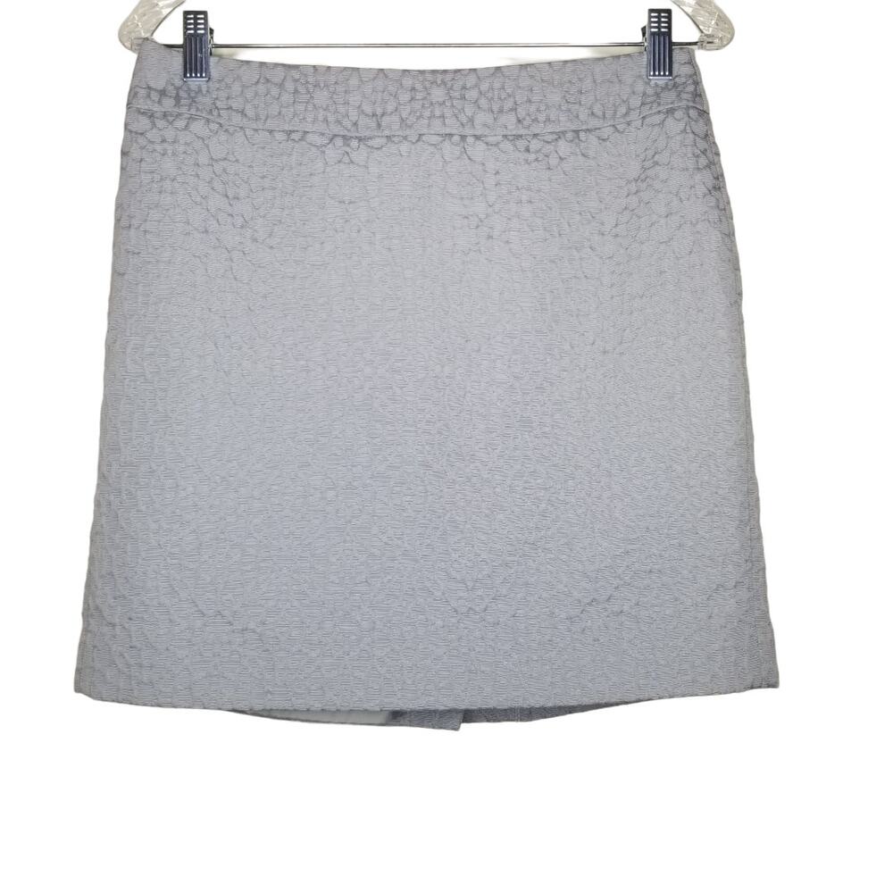 LOFT by Ann Taylor Gray Textured Above The Knee Pencil Skirt Size 6P